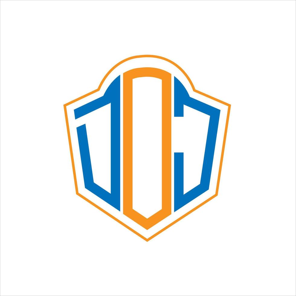 DOJ abstract monogram shield logo design on white background. DOJ creative initials letter logo. vector