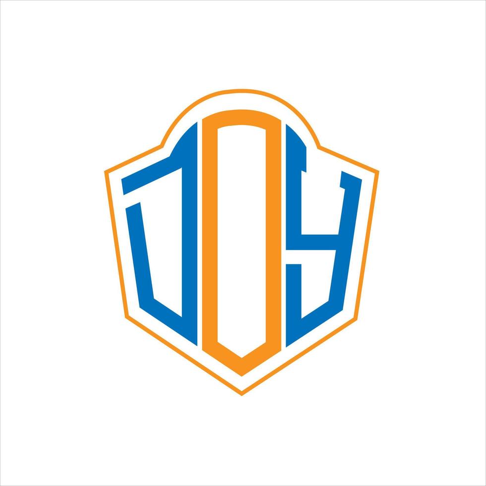DOY abstract monogram shield logo design on white background. DOY creative initials letter logo. vector