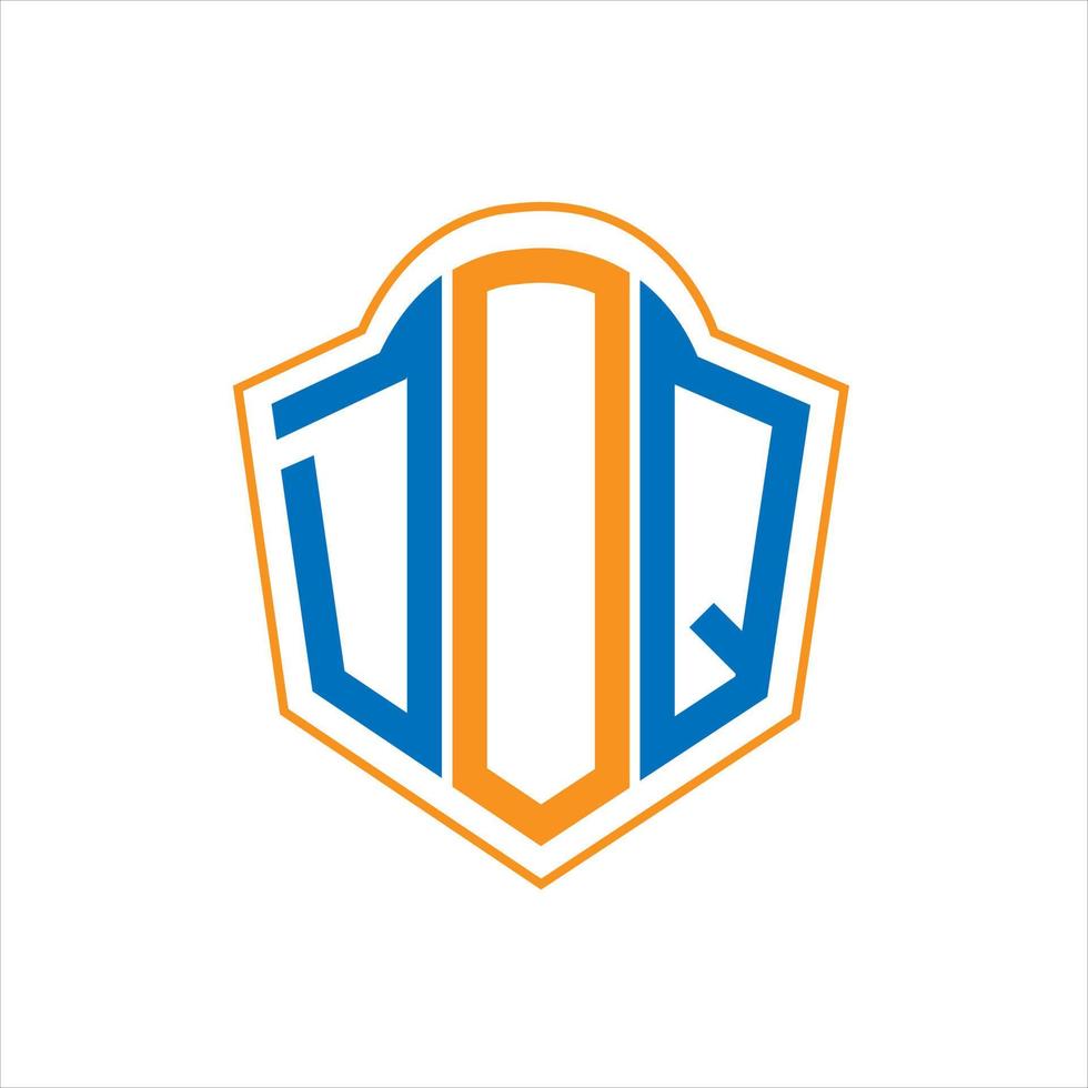 DOQ abstract monogram shield logo design on white background. DOQ creative initials letter logo. vector