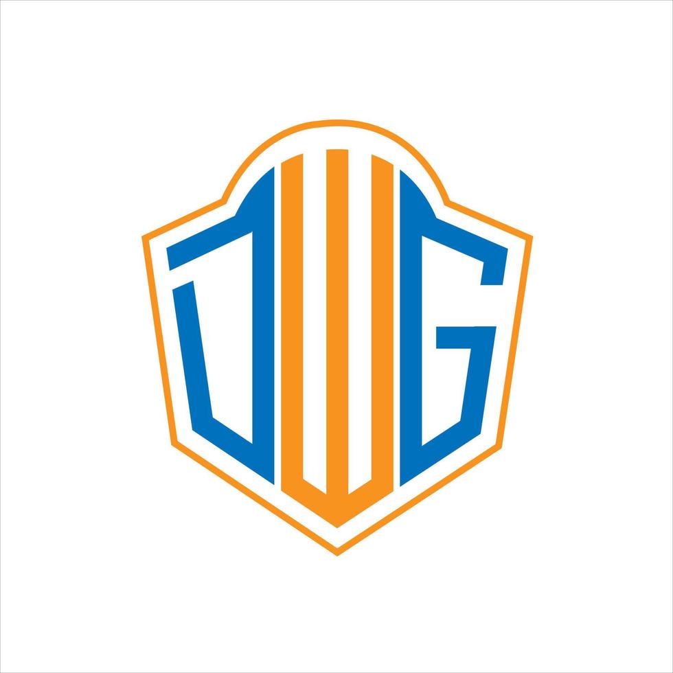 DWG abstract monogram shield logo design on white background. DWG creative initials letter logo. vector