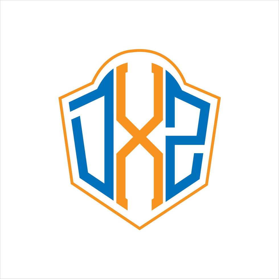 DXZ abstract monogram shield logo design on white background. DXZ creative initials letter logo. vector