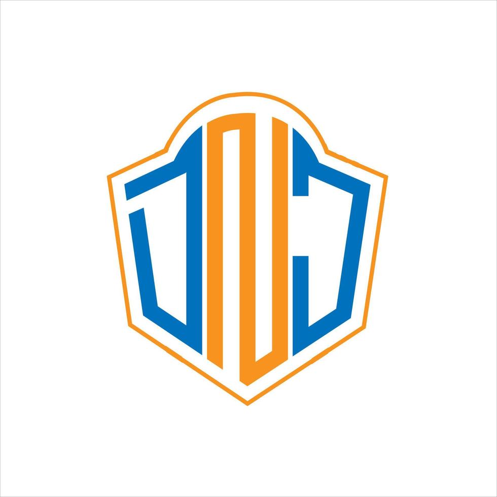 DNJ abstract monogram shield logo design on white background. DNJ creative initials letter logo. vector