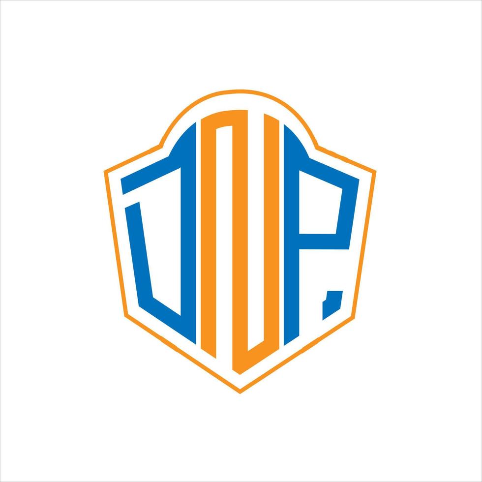 DNP abstract monogram shield logo design on white background. DNP creative initials letter logo. vector