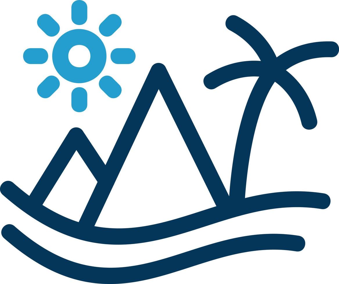 Desert Day Landscape Vector Icon Design
