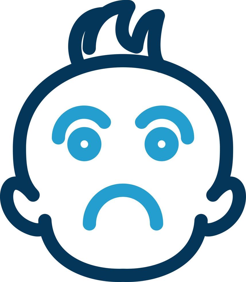 Sad Baby Vector Icon Design