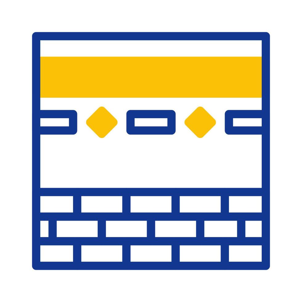 kaaba icon duotone blue yellow style ramadan illustration vector element and symbol perfect.