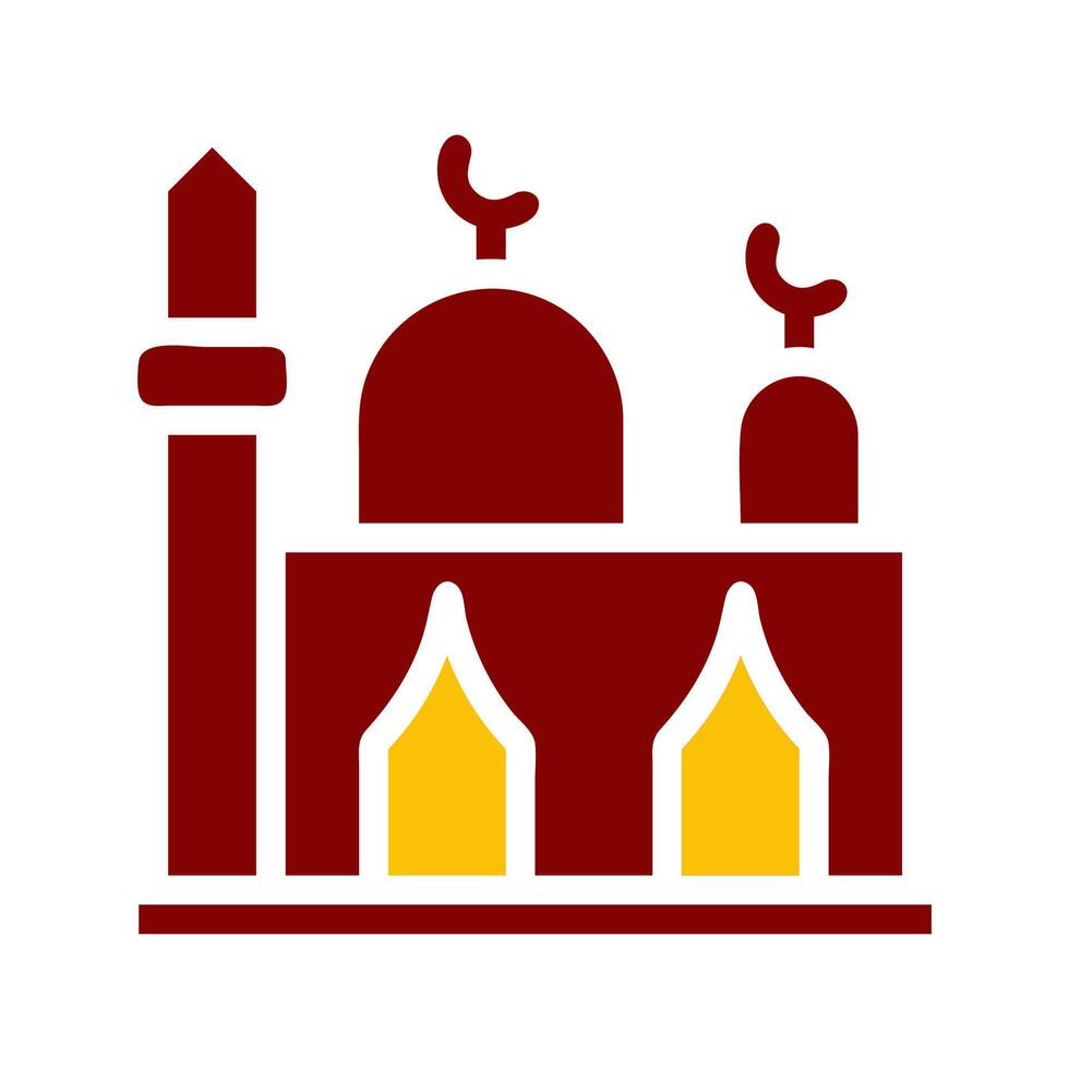 mosque icon duotone red yellow style ramadan illustration vector element and symbol perfect.