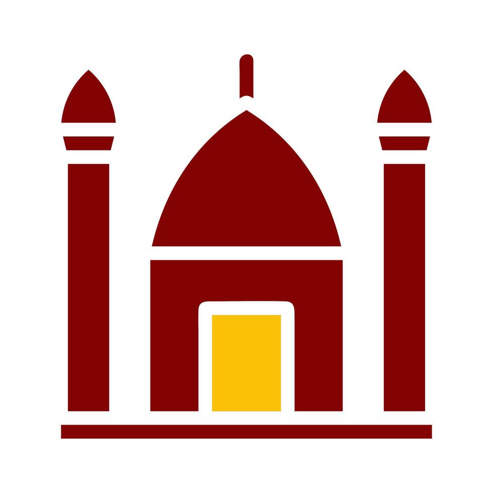 mosque icon duotone red yellow style ramadan illustration vector element and symbol perfect.