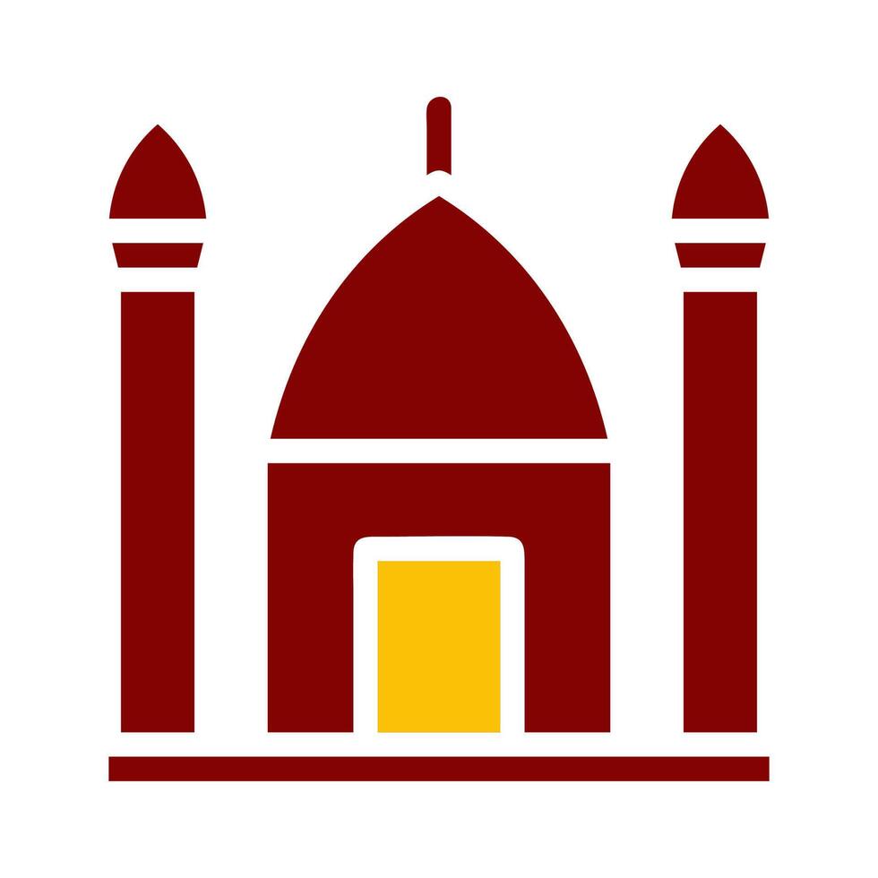 mosque icon duotone red yellow style ramadan illustration vector element and symbol perfect.