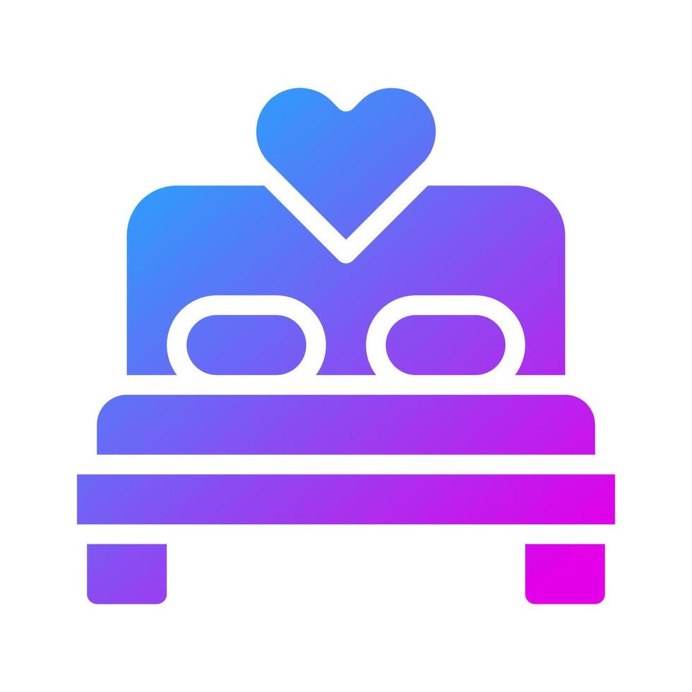 cama icono sólido degradado estilo enamorado ilustración vector elemento y símbolo Perfecto.