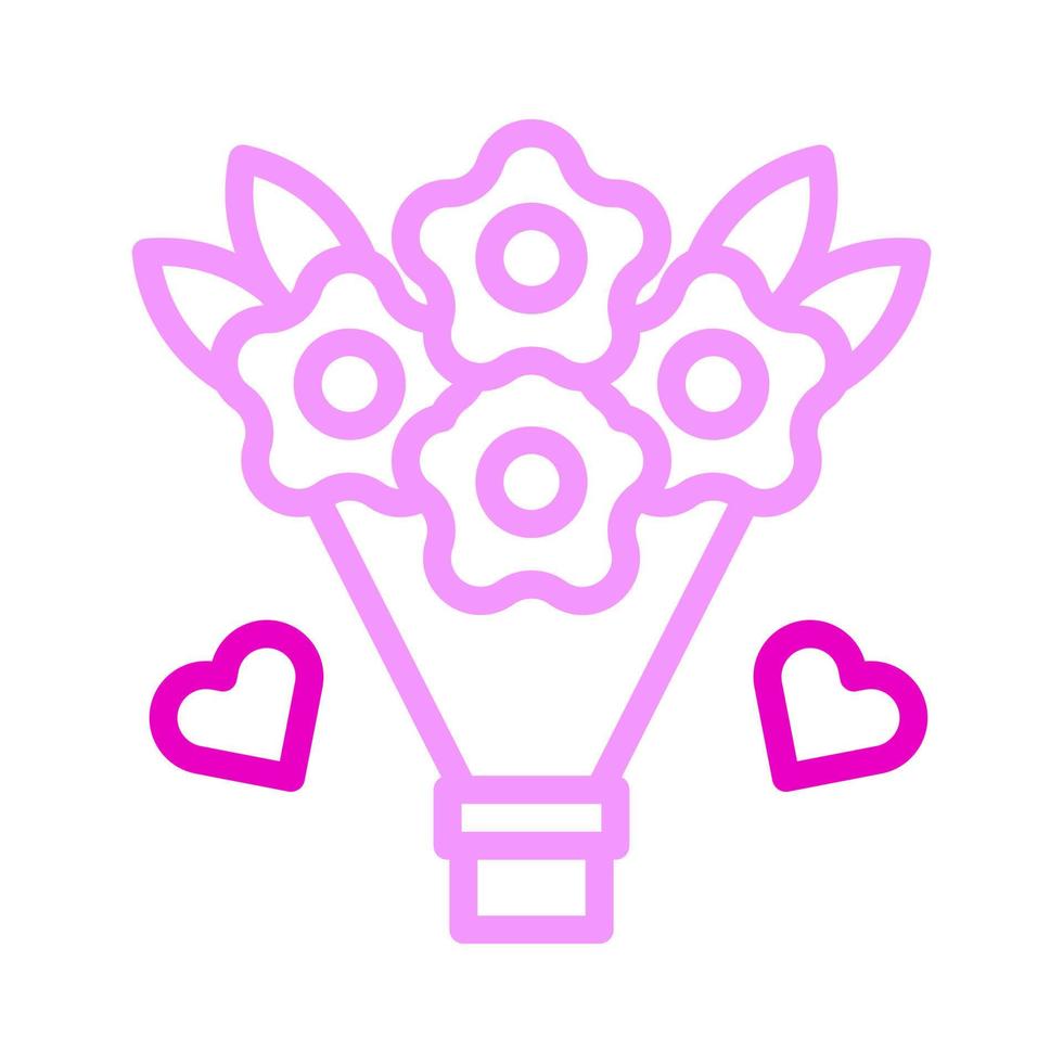 ramo de flores icono duocolor rosado estilo enamorado ilustración vector elemento y símbolo Perfecto.