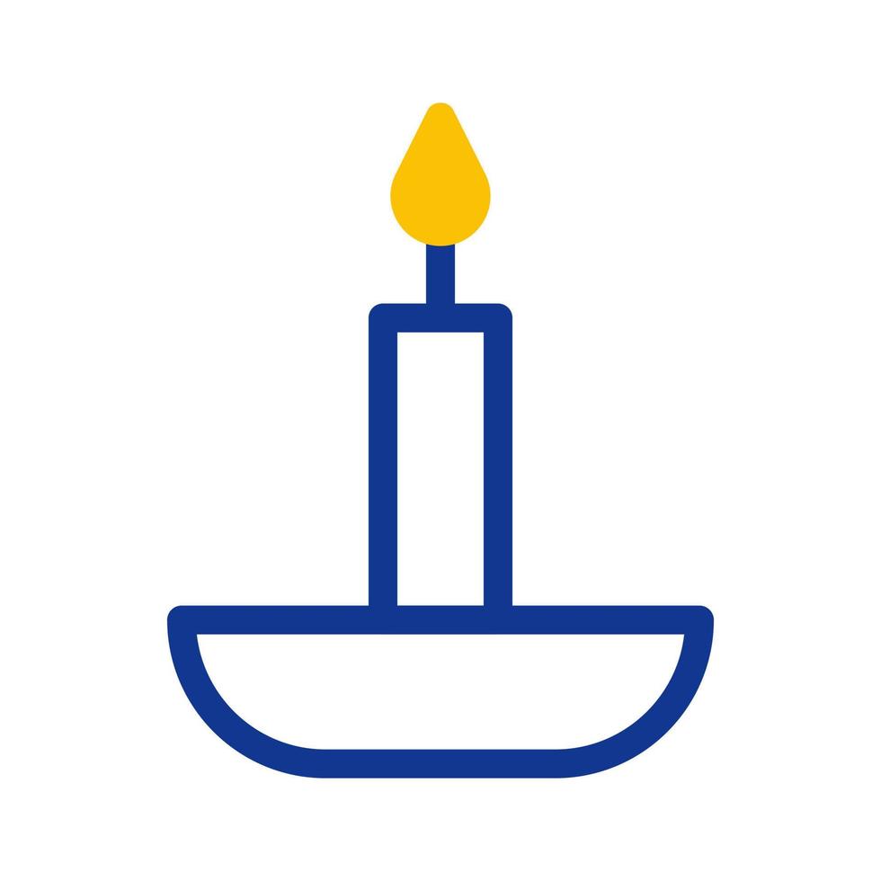 candle icon duotone blue yellow style ramadan illustration vector element and symbol perfect.