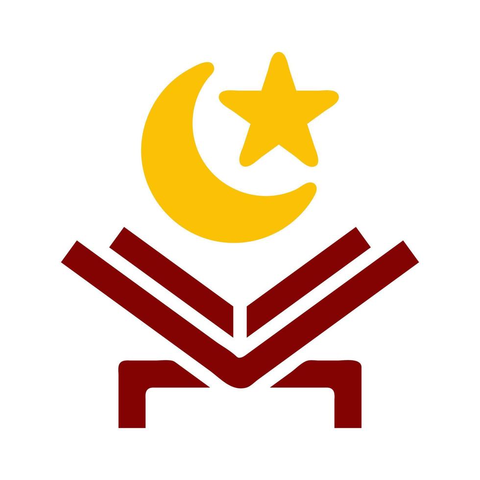 quran icon duotone red yellow style ramadan illustration vector element and symbol perfect.