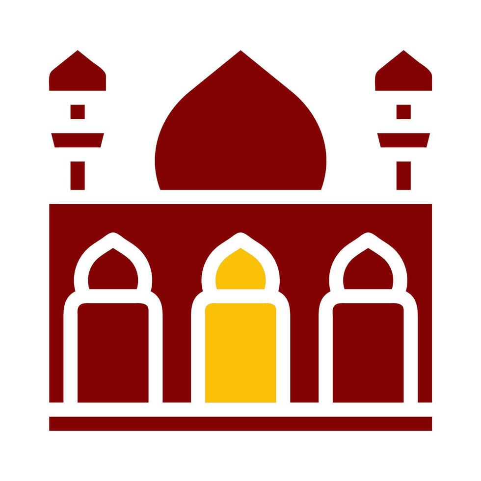 mosque icon duotone red yellow style ramadan illustration vector element and symbol perfect.