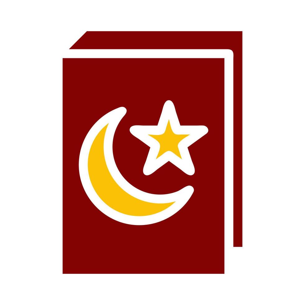 quran icon duotone red yellow style ramadan illustration vector element and symbol perfect.