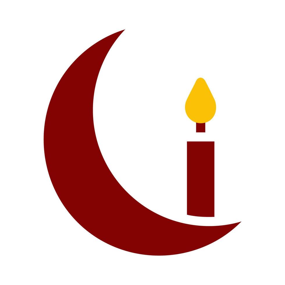 candle icon duotone red yellow style ramadan illustration vector element and symbol perfect.