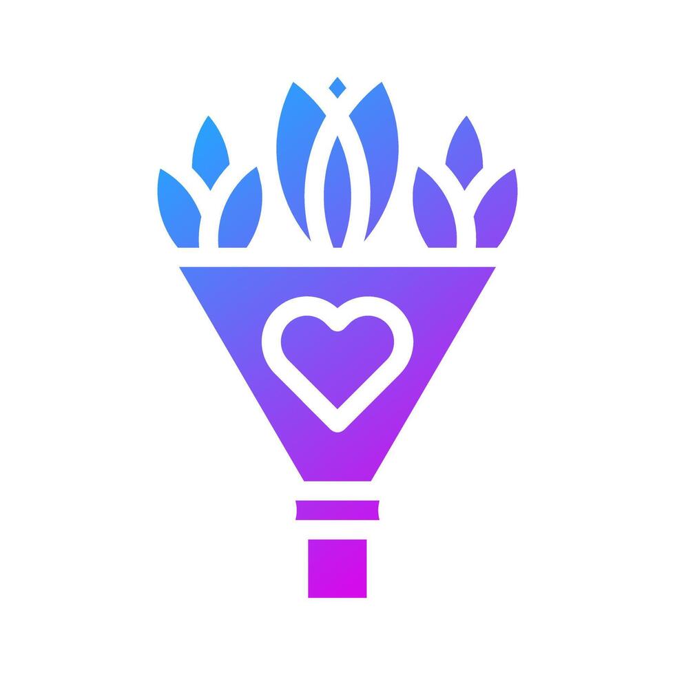 Bouquet icon solid gradient style valentine illustration vector element and symbol perfect.