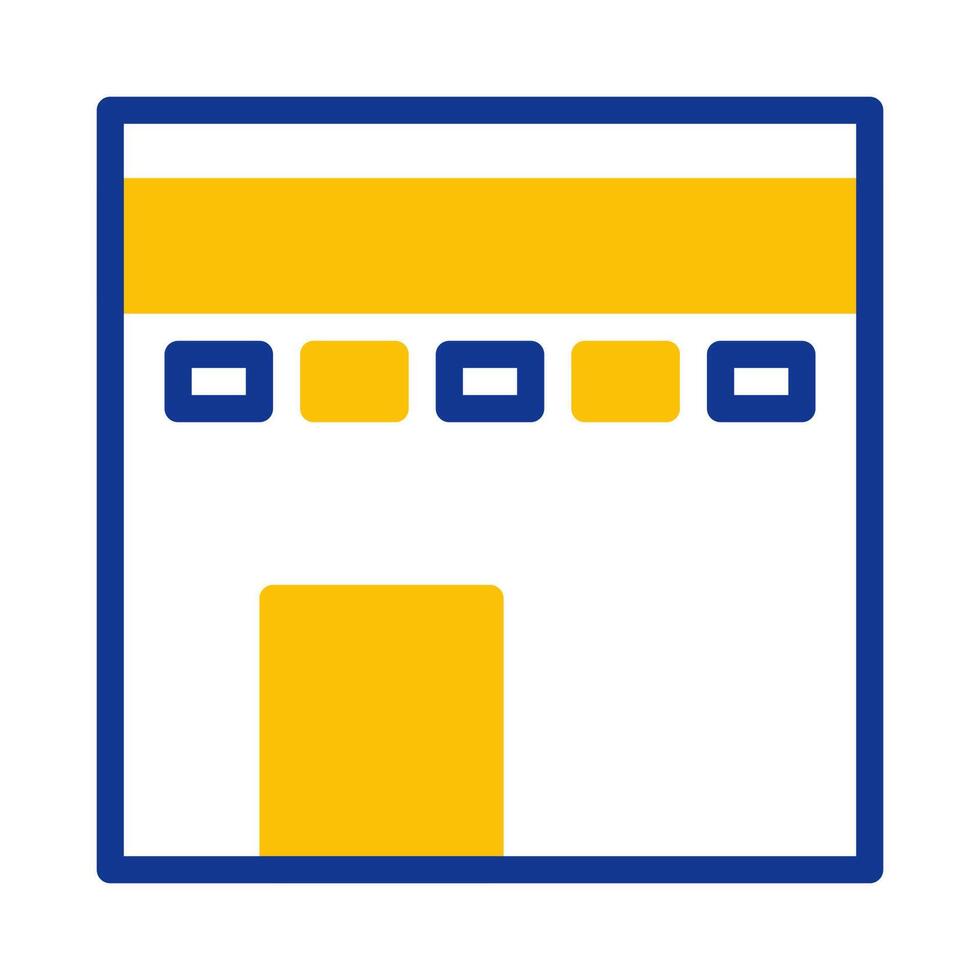 kaaba icon duotone blue yellow style ramadan illustration vector element and symbol perfect.