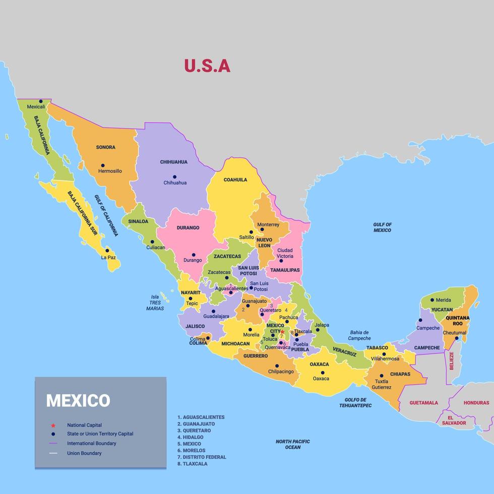 vistoso mexico mapa vector