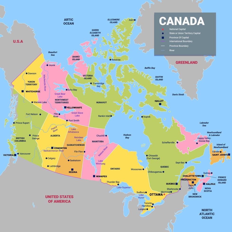 mapa del país de canadá vector