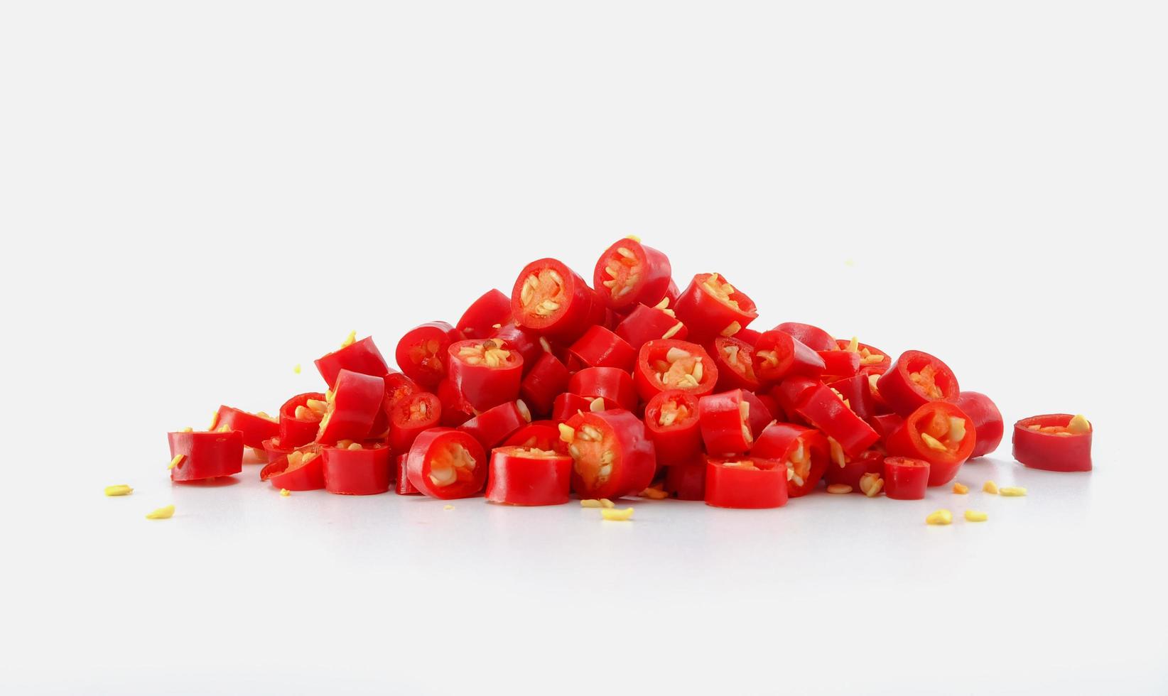 pile of slice red chili photo