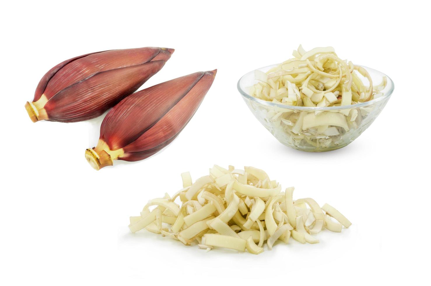 banana blossom set with slice small pieces for cooking photo