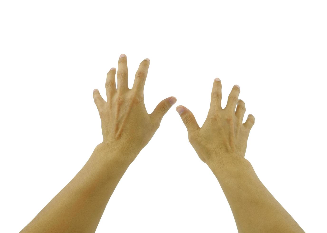 man gesture with panic hand photo