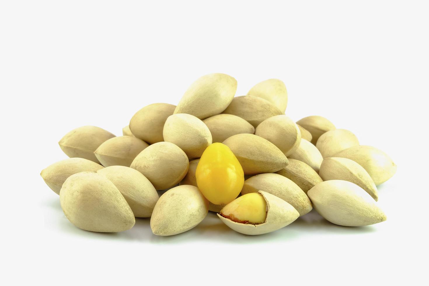 pile of ginkgo nut on white background photo