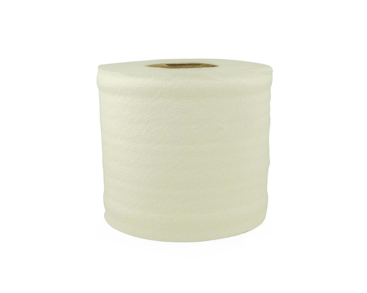 single paper tissue roll on white background photo