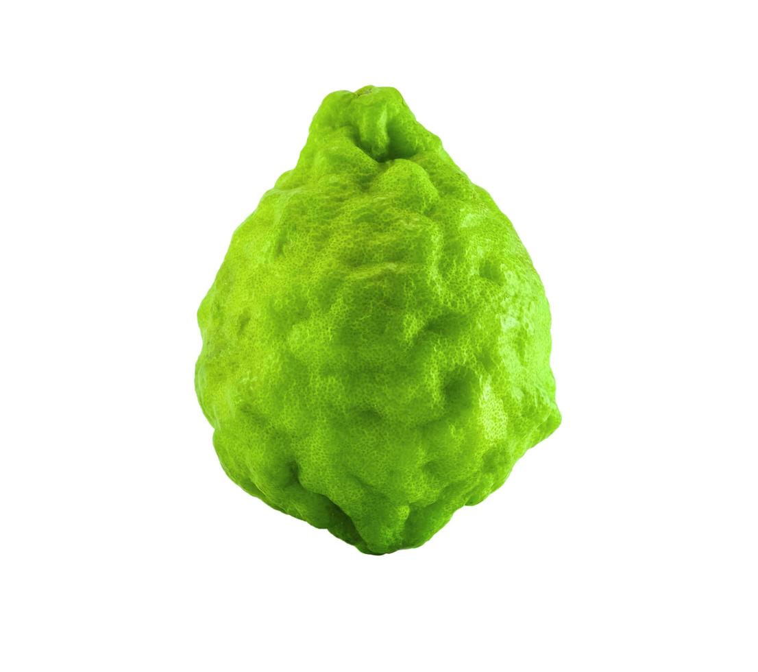 kaffir lime or leech lime on white photo