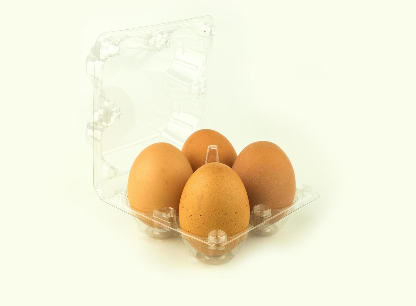 chicken egg in plastic packaging photo