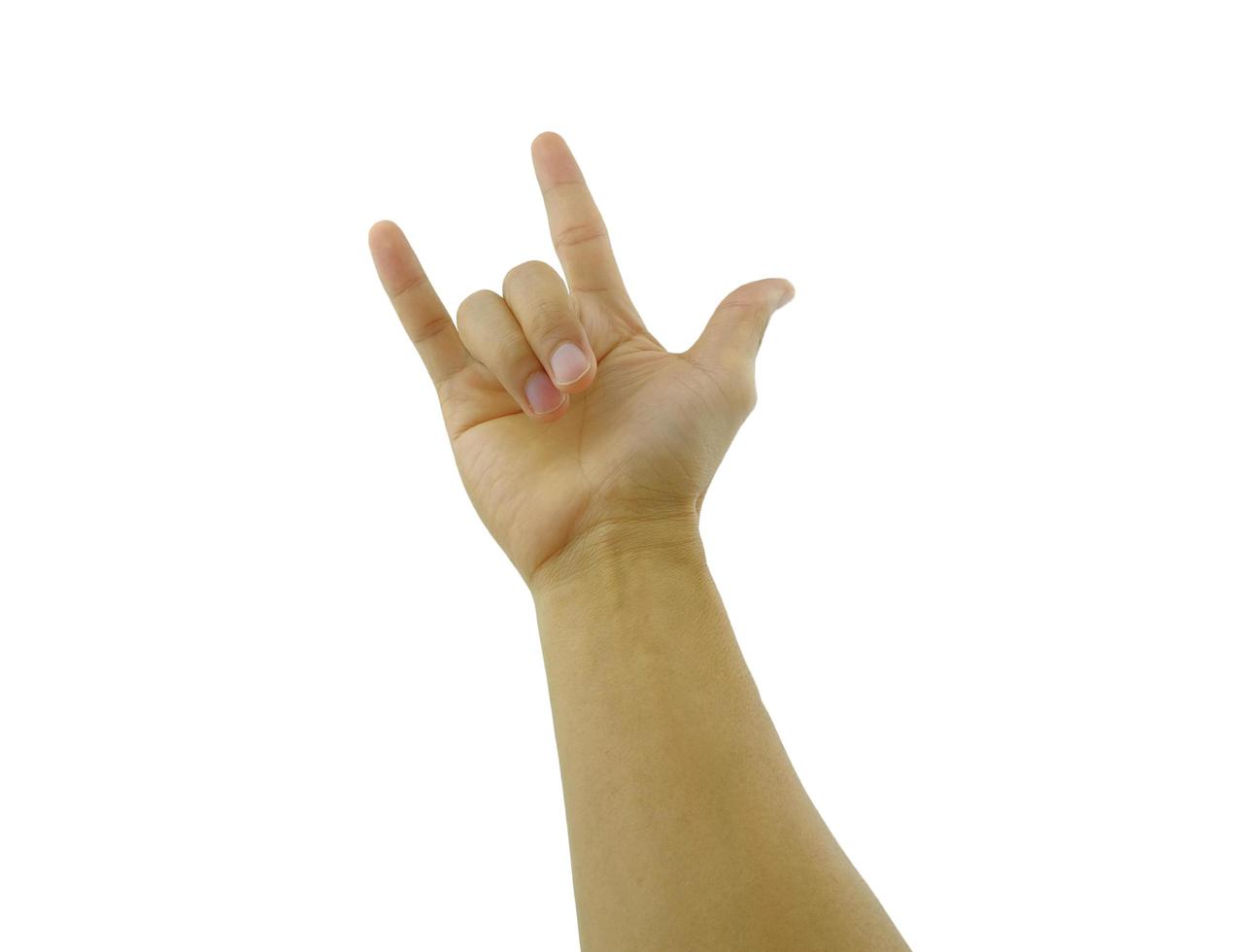 love hand gesture on white background photo