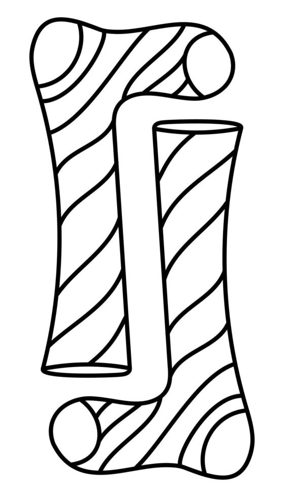 Cute doodle a pair of striped socks from the collection of girly stickers. Cartoon white and black vector illustration.