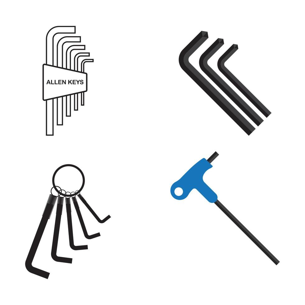 Allen keys icon vector