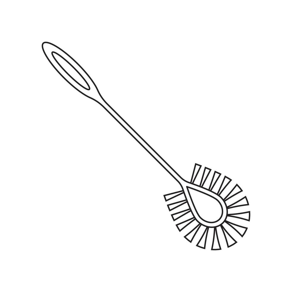 toilet brush icon vector