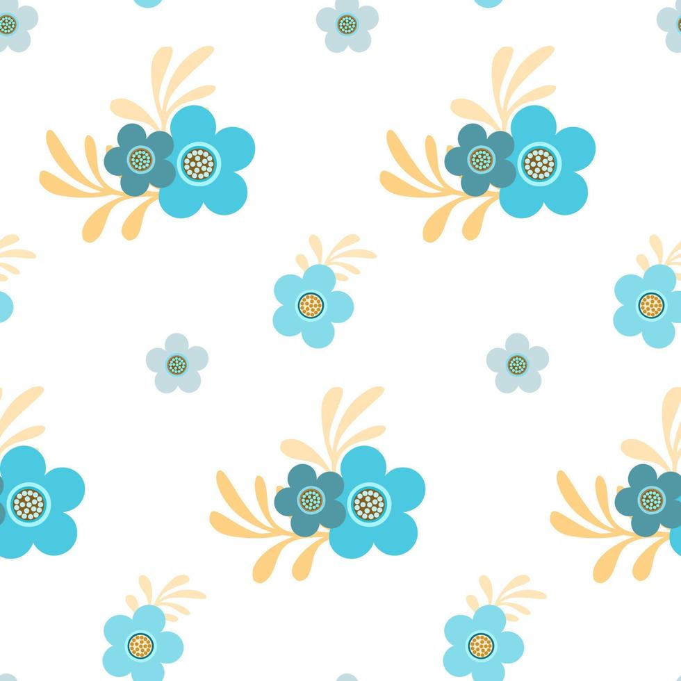 Seamless pattern of hand drawn of fresh, garden on isolated background. Design for mothers day, springtime and summertime celebration, scrapbooking, textile, home decor, paper craft. vector
