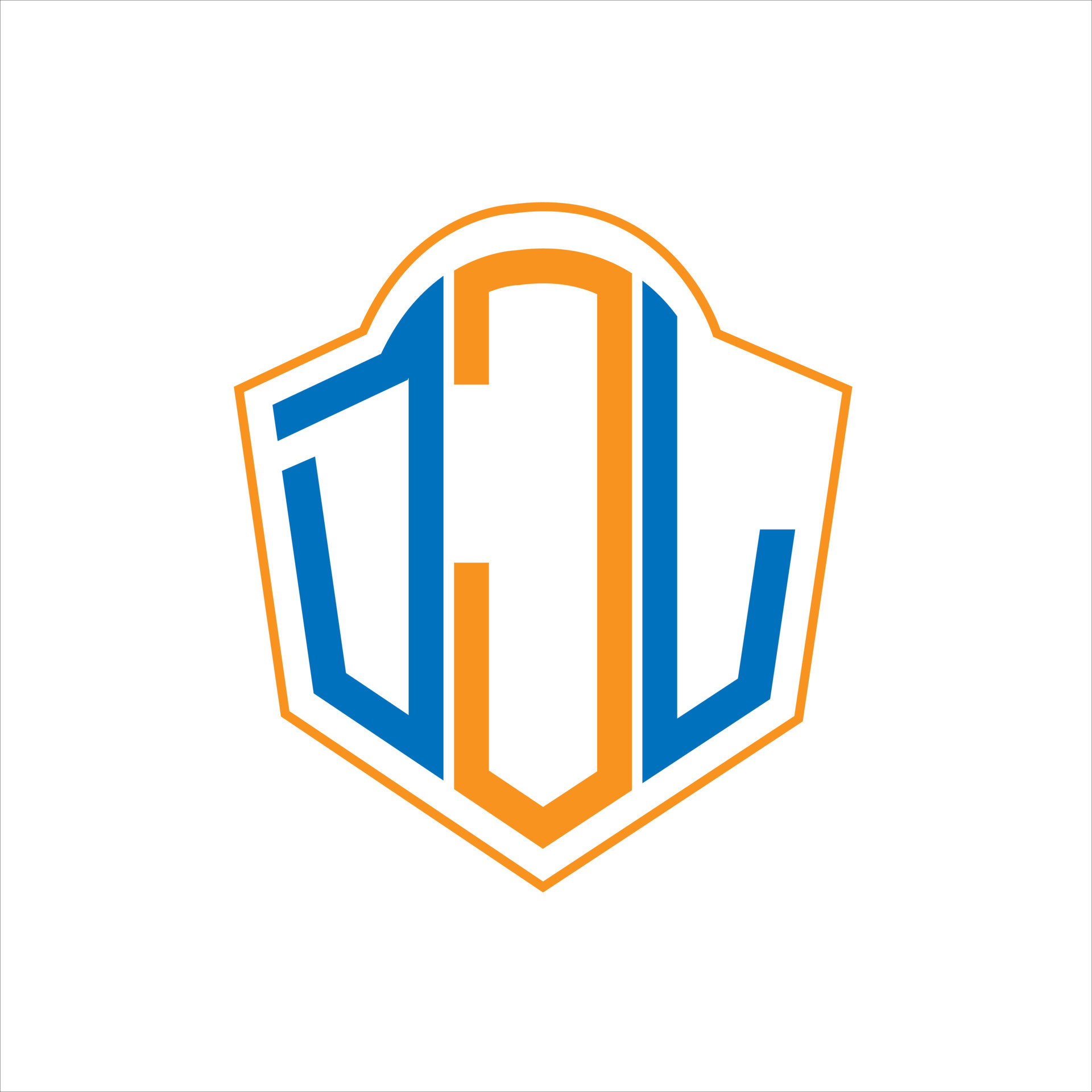DJL abstract monogram shield logo design on white background. DJL ...