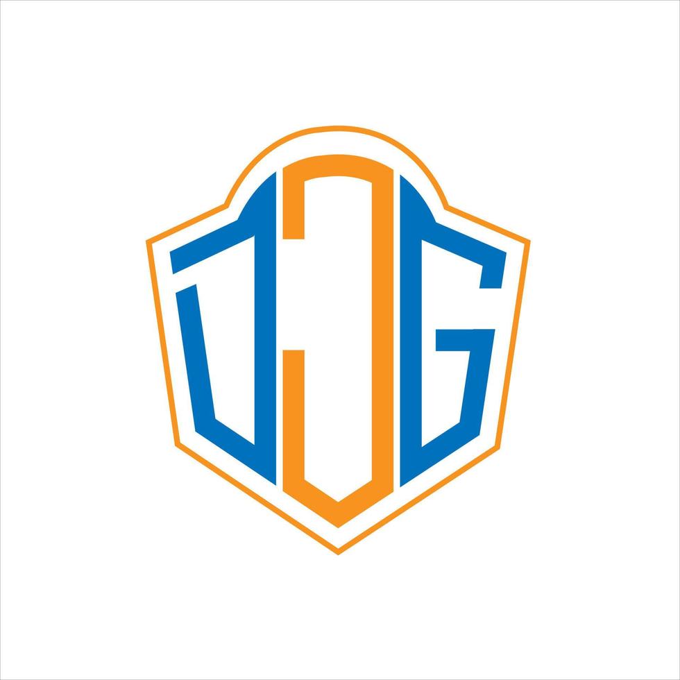 DJG abstract monogram shield logo design on white background. DJG creative initials letter logo. vector