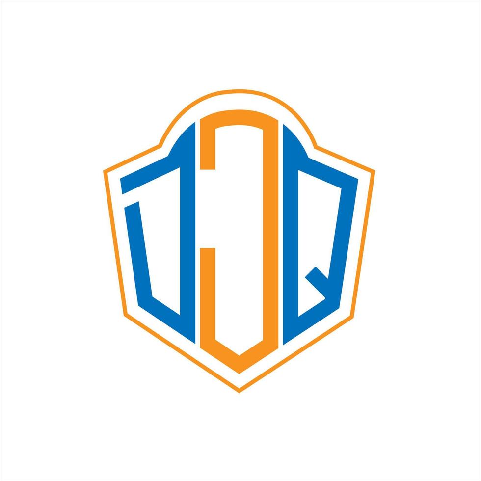 DJQ abstract monogram shield logo design on white background. DJQ creative initials letter logo. vector