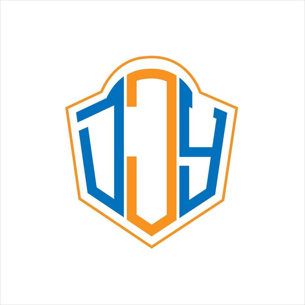 DJY abstract monogram shield logo design on white background. DJY creative initials letter logo. vector