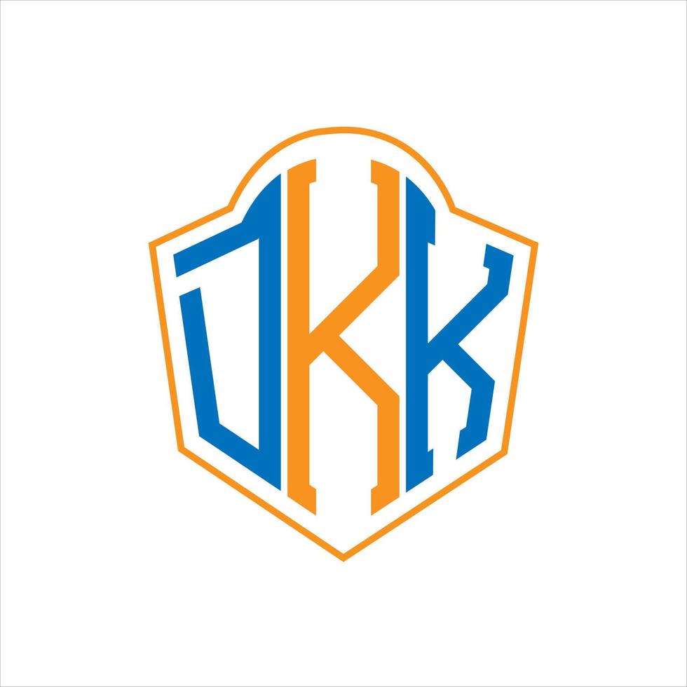 dkk resumen monograma proteger logo diseño en blanco antecedentes. dkk creativo iniciales letra logo. vector
