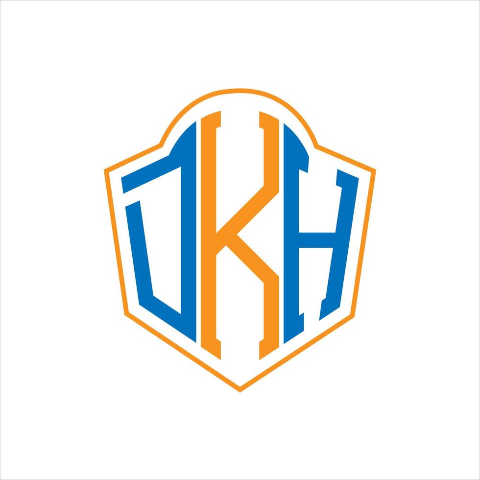 dkh resumen monograma proteger logo diseño en blanco antecedentes. dkh creativo iniciales letra logo. vector