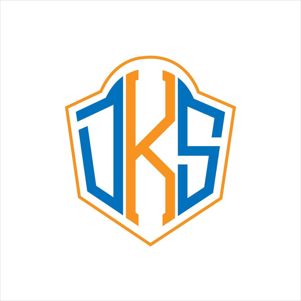 DKS abstract monogram shield logo design on white background. DKS creative initials letter logo. vector