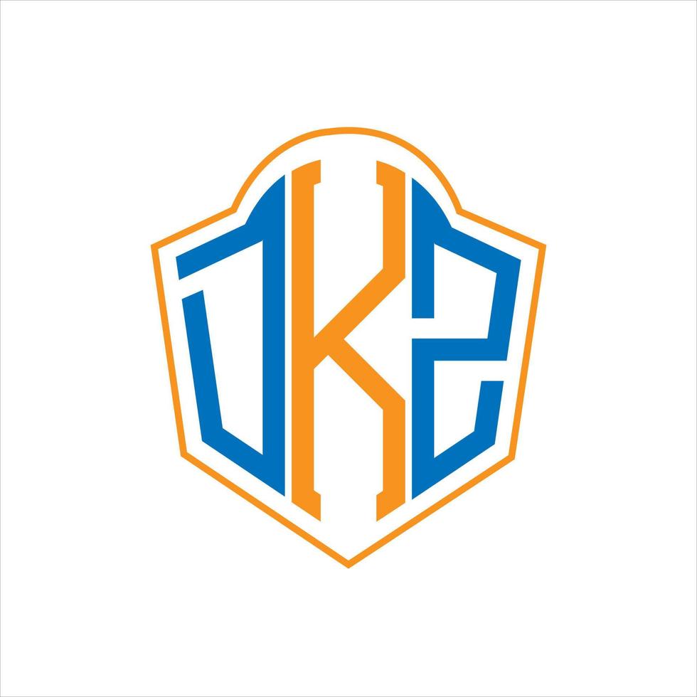 DKZ abstract monogram shield logo design on white background. DKZ creative initials letter logo. vector