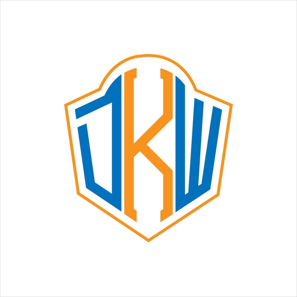DKW abstract monogram shield logo design on white background. DKW creative initials letter logo. vector