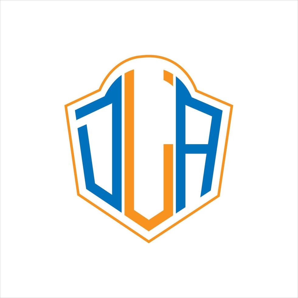 DLA abstract monogram shield logo design on white background. DLA creative initials letter logo. vector