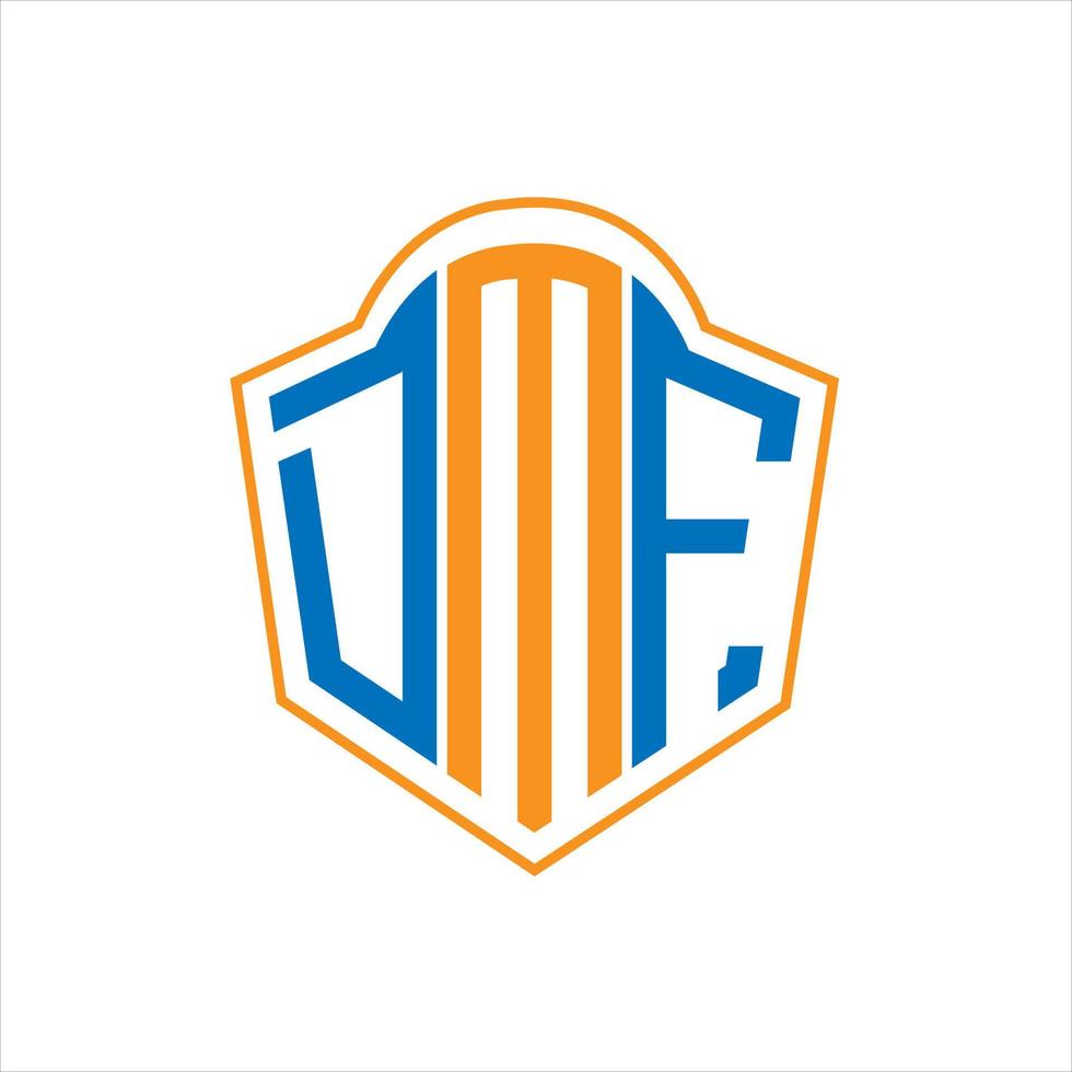 DMF abstract monogram shield logo design on white background. D vector