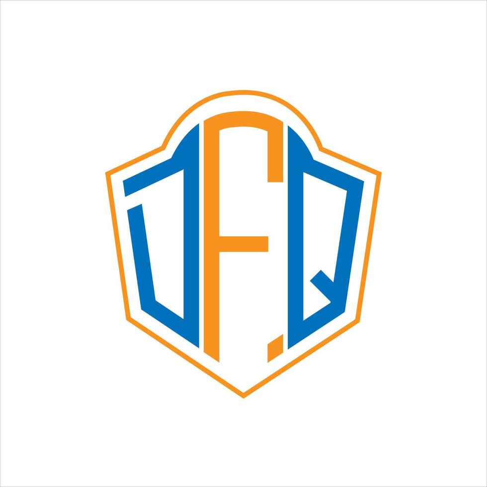 DFQ abstract monogram shield logo design on white background. DFQ creative initials letter logo. vector