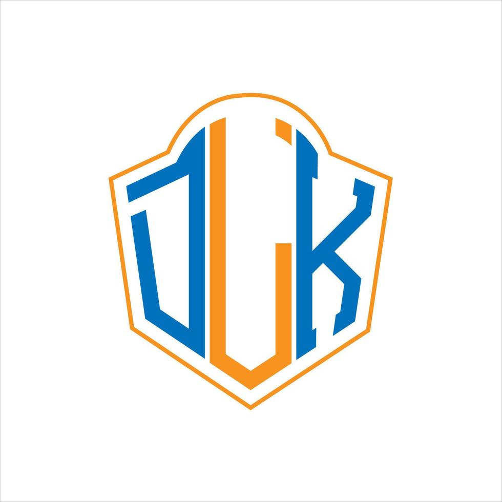 DLK abstract monogram shield logo design on white background. DLK creative initials letter logo. vector