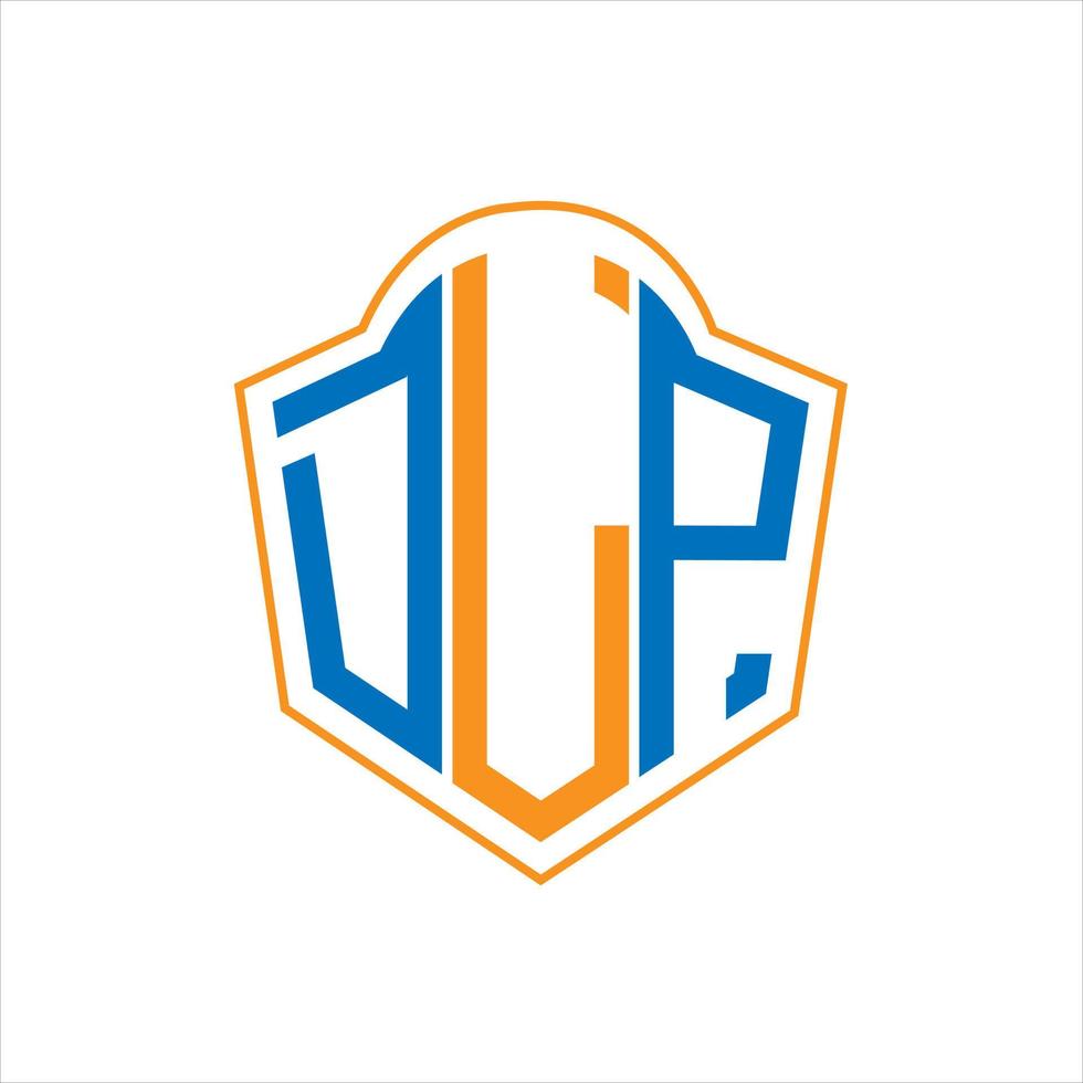 DLP abstract monogram shield logo design on white background. DLP creative initials letter logo. vector